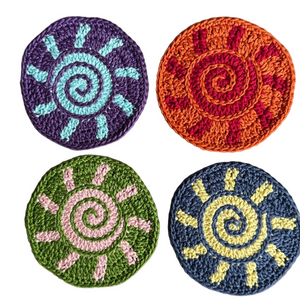 Crochet Coasters with Backing Set of 4
